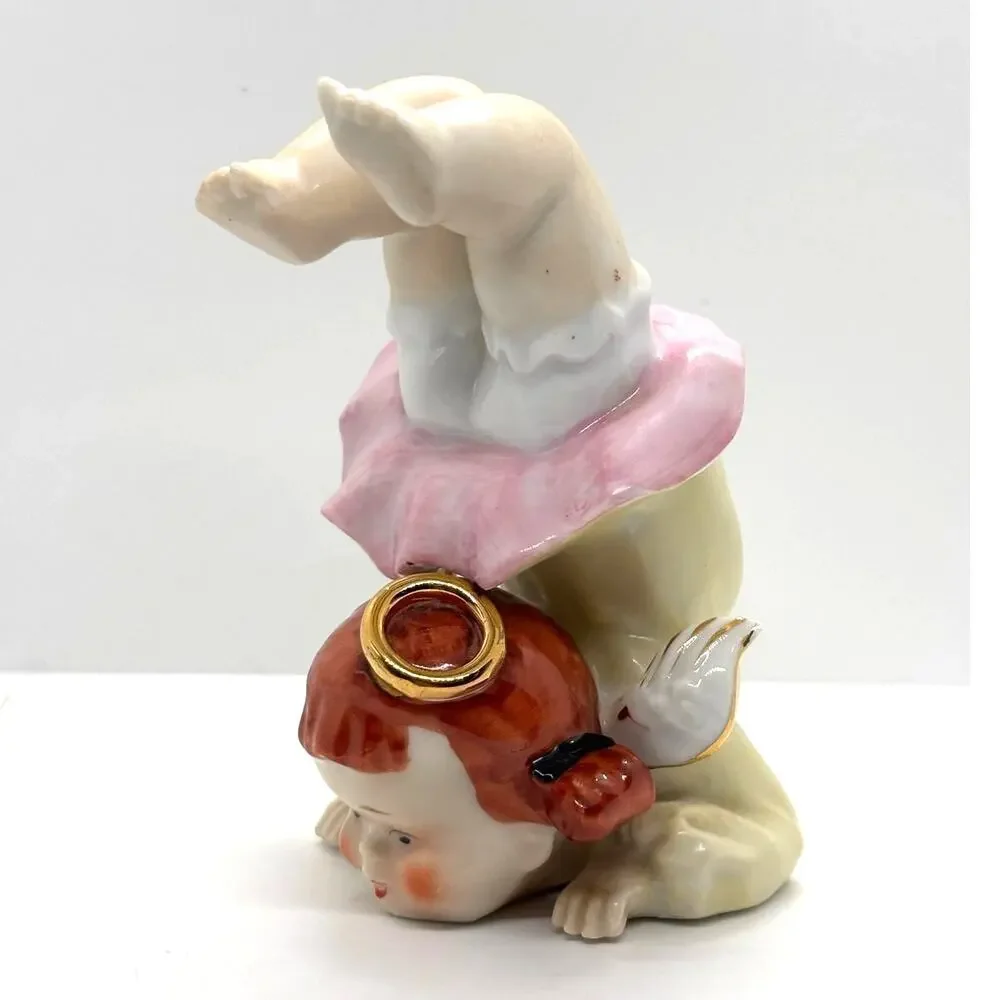 Vintage Ardalt Tumbling Angel Girl with Halo Figurine, Made in Japan